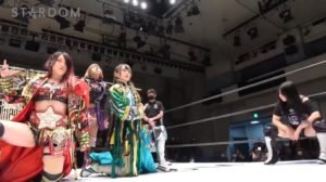 Momo Watanabe, Saki Kashima & Starlight Kid vs AZM, Saya Kamitani and Utami Hayashishita