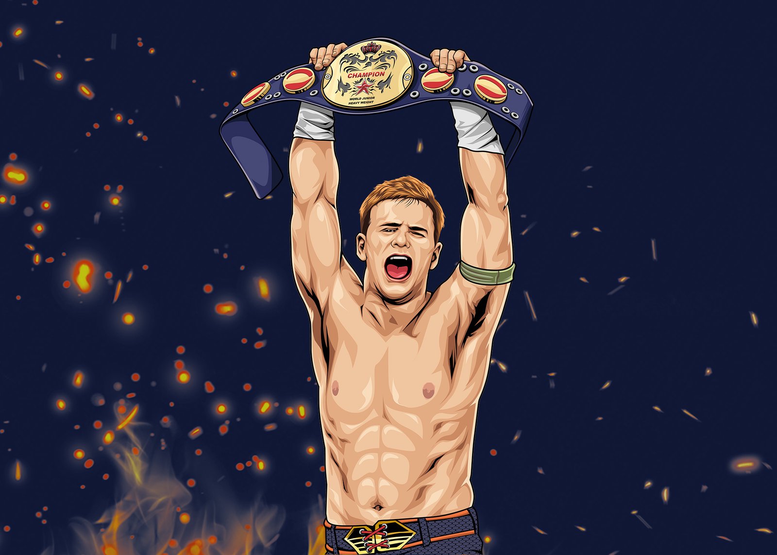 Francesco Akira - AJPW Jr. Heavyweight Champion - Monthly Puroresu - Promotional Artwork