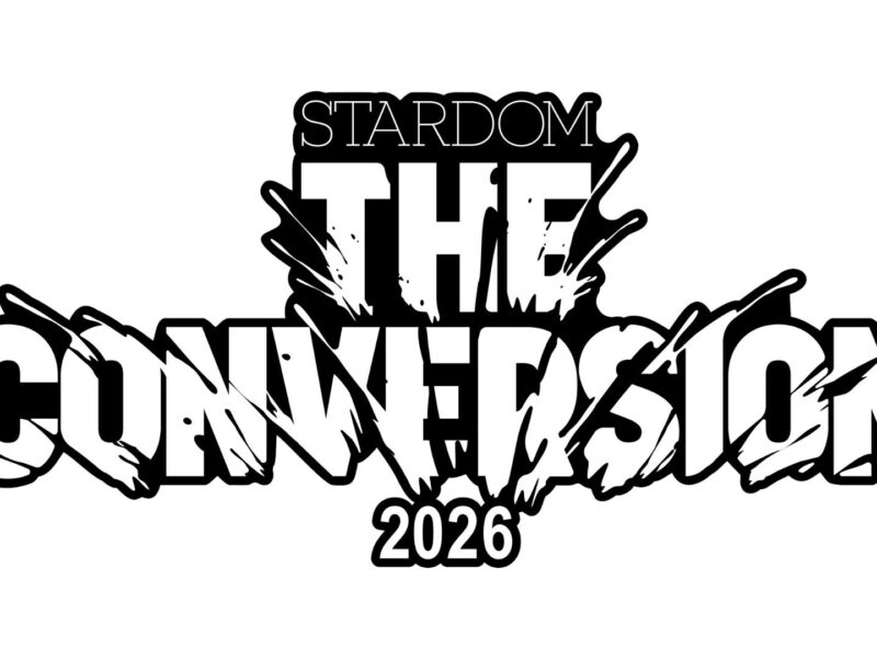 Stardom logo for 'THE CHAMPION' 2026 with bold text and splash brush accents in black and white.