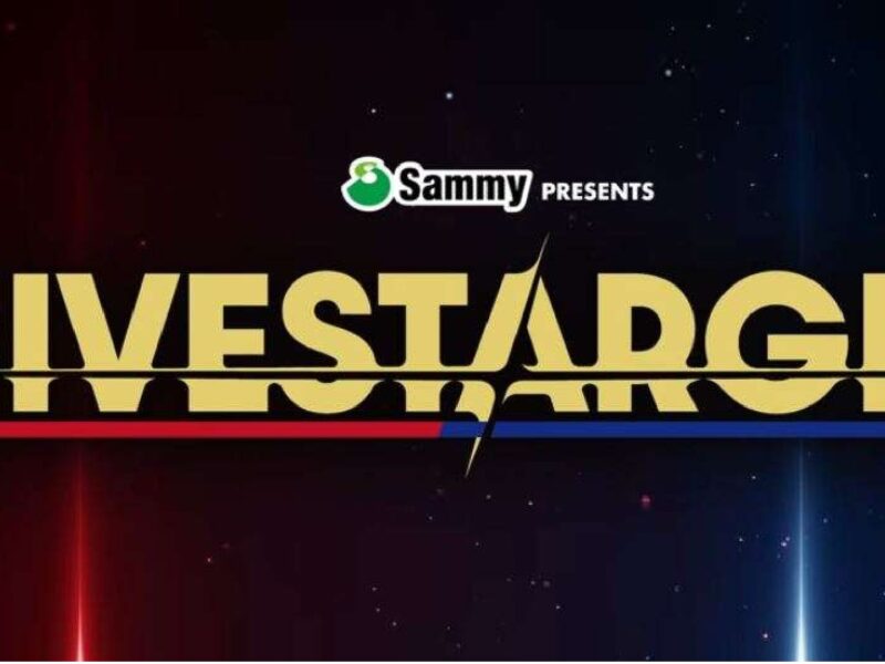 Promotional poster with 'Sammy Presents' and a large gold title across a dark space background, red and blue accent stripes beneath, 2026 visible on the right.
